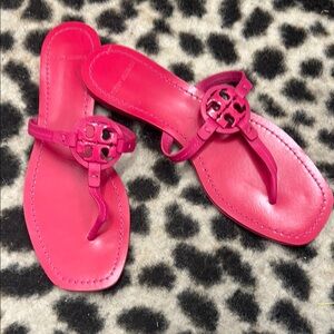Tory Burch Pink Sandals with Medallion Detail